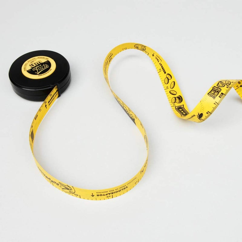Suck UK Tape Measure - Fun Facts Filled 3m Double Sided - Measuring Tape - Fun Tape Measure with Silly Facts - Stocking Fillers - Measuring Tool - Retractable - Image 4